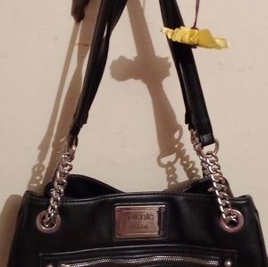 Nicole by Nicole Miller black leather bag